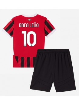 Billige AC Milan Rafael Leao #10 Hjemmedraktsett Barn 2024-25 Kortermet (+ Korte bukser)